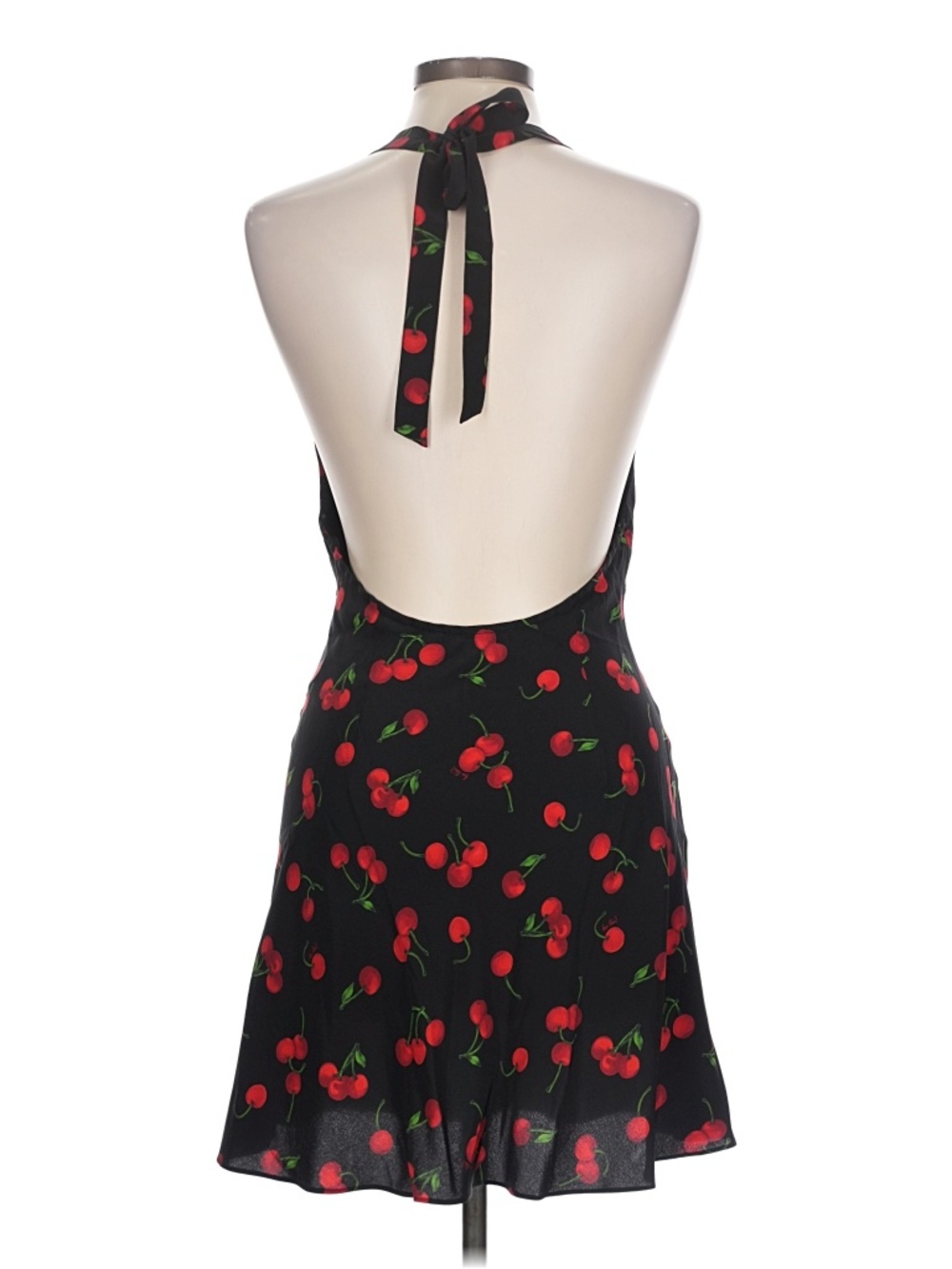 Réalisation Par The Leila in Chérie Silk Cherry Print Halter Neck Dress Sz Large - Picture 3 of 6